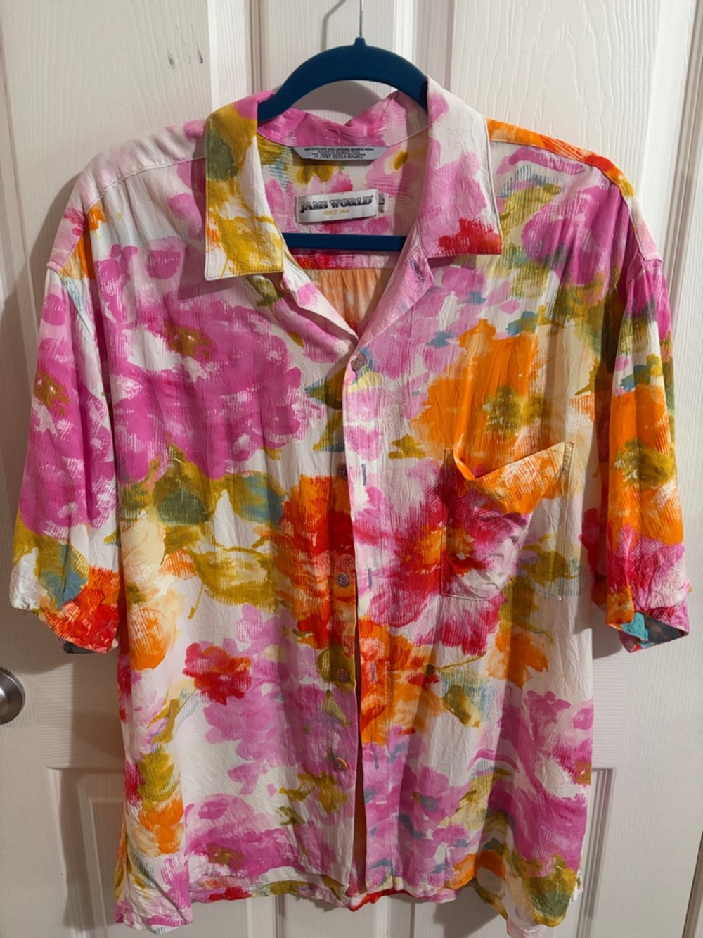 Jams World Pink, Orange & Green Floral Short-Sleeve Button-Down - Picture 11 of 11